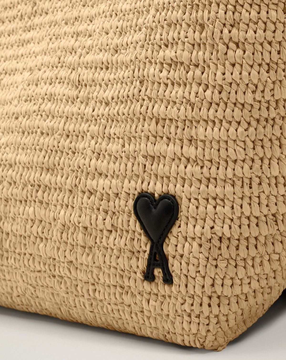 NATURAL RAFIA AMI DE COEUR TOTE BAG