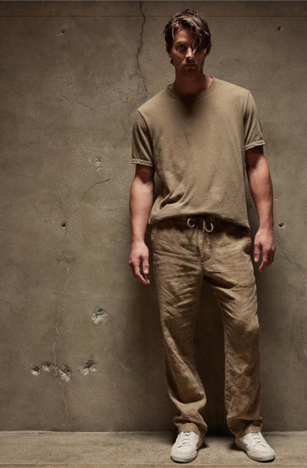 Relaxed Fit Linen Pant - Cashew Pigment