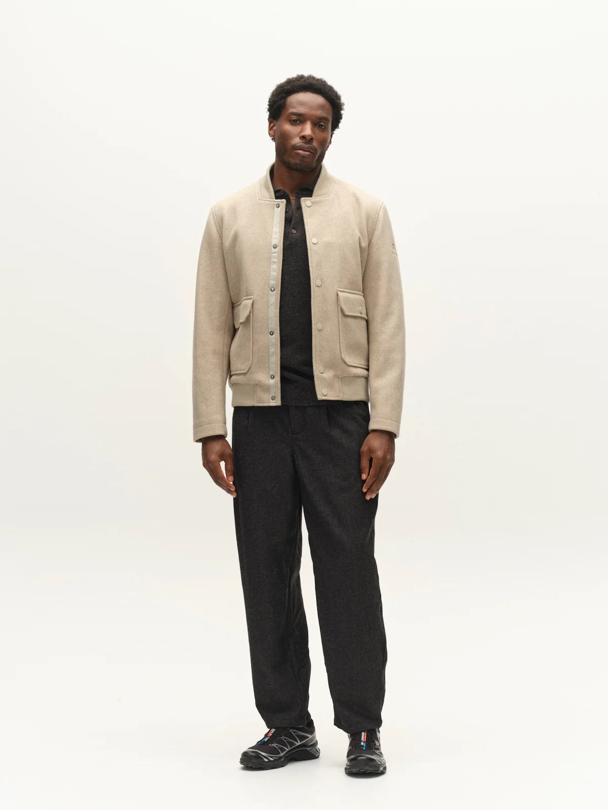 GABmatheo Plain Bomber Jacket