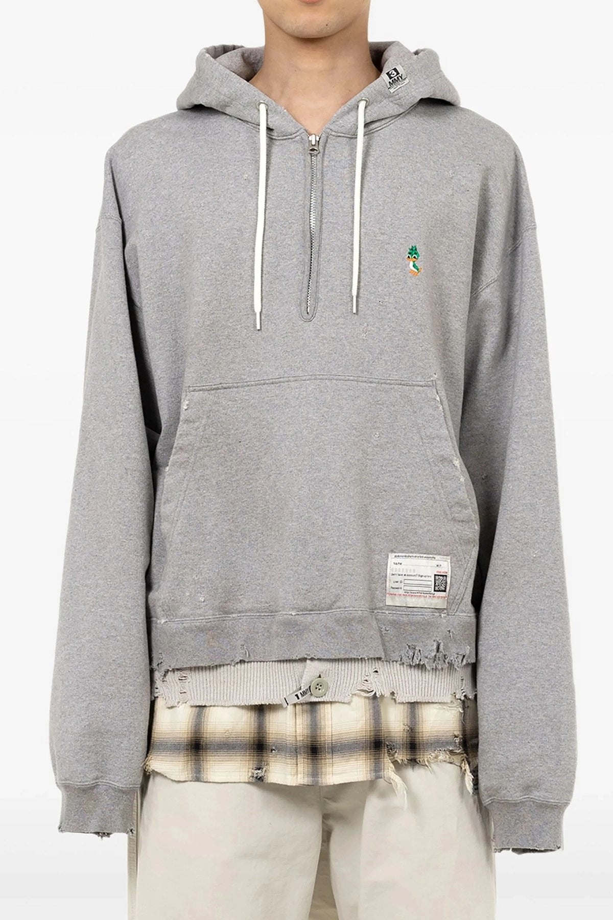 Triple layered half zip hoodie