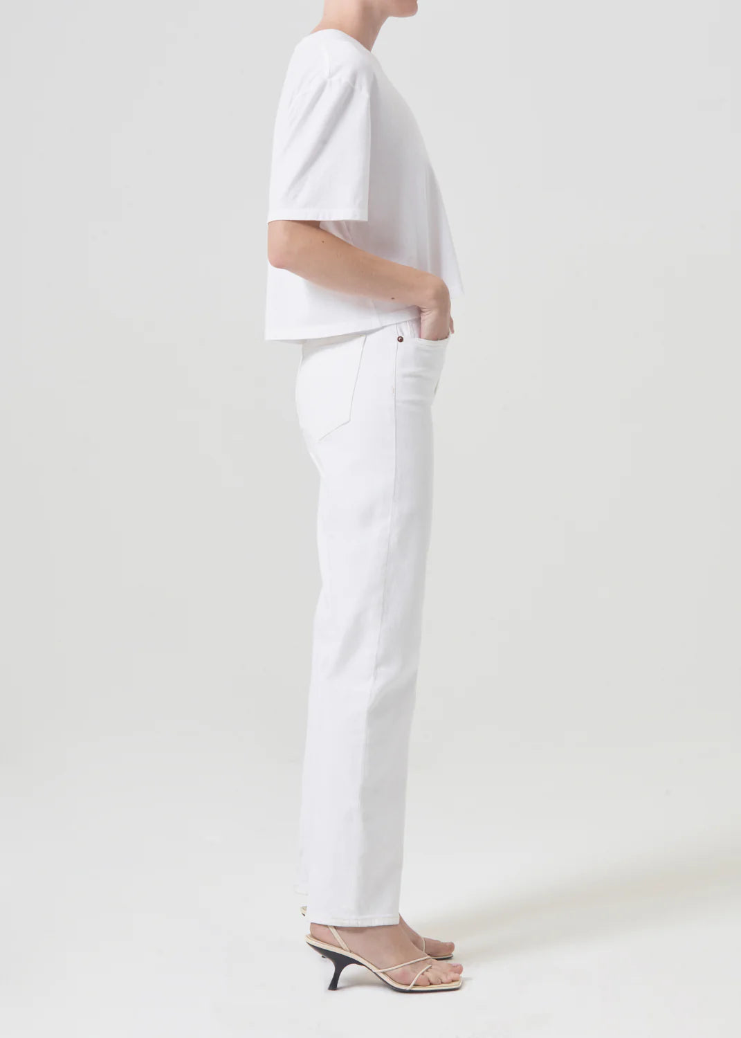 90'S Pinch Waist High Rise Straight In Marshmellow