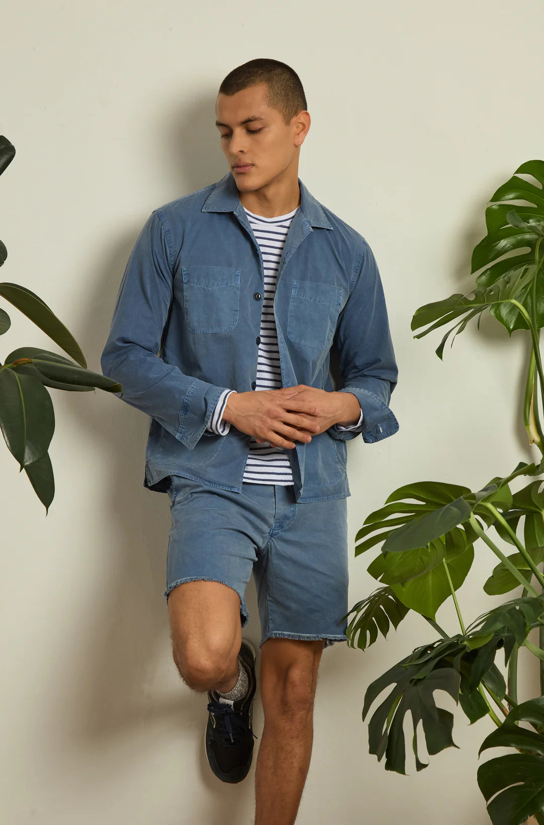 Cut Off Button Fly Short - Union Blue