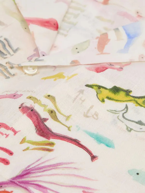 Vilebrequin fish-print short-sleeve shirt