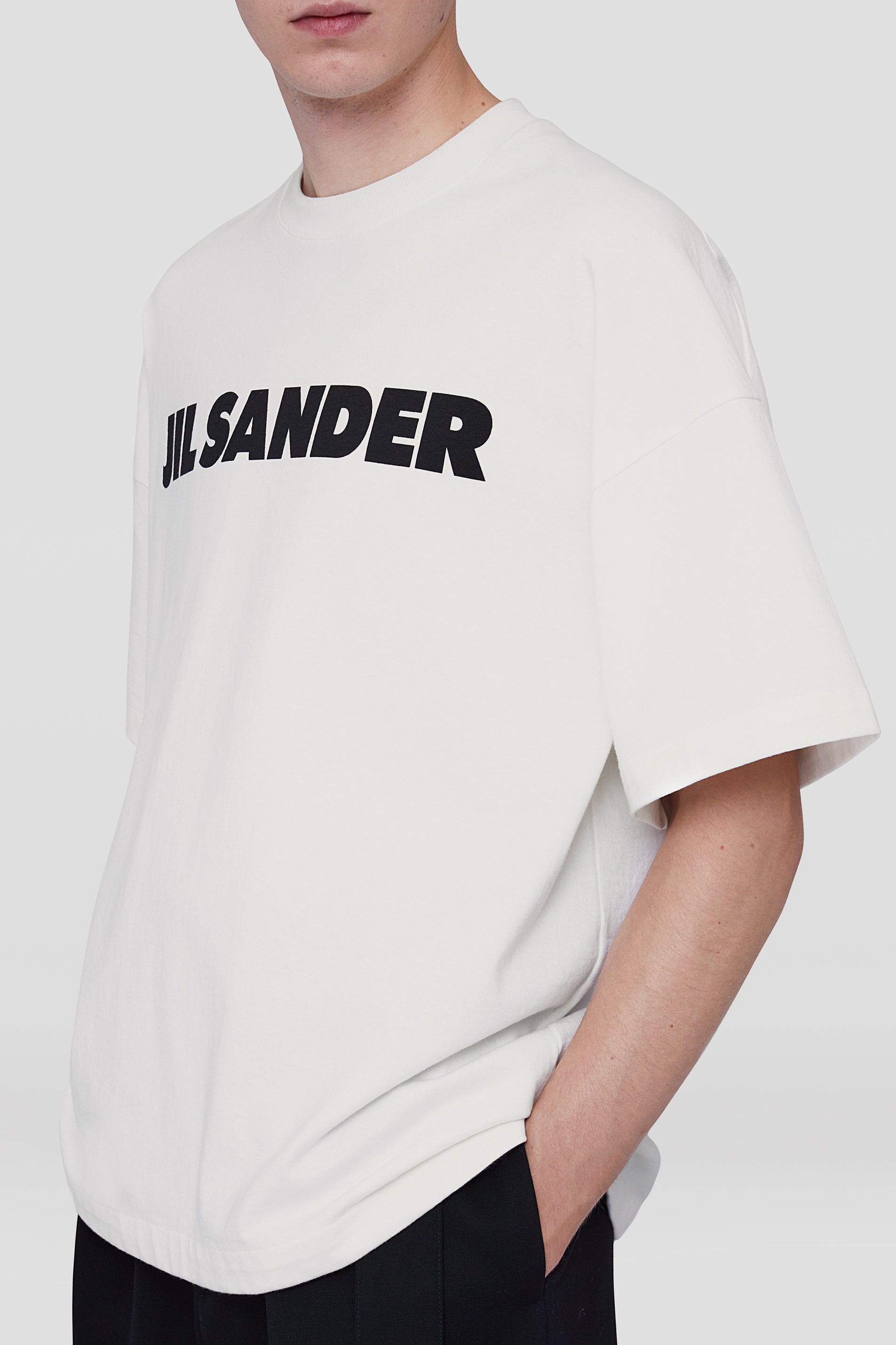 Men’S Oversized Logo Print Tee - White