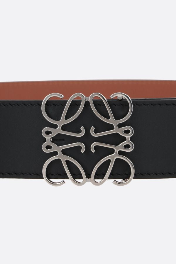 Anagram Smooth Leather Logo Belt