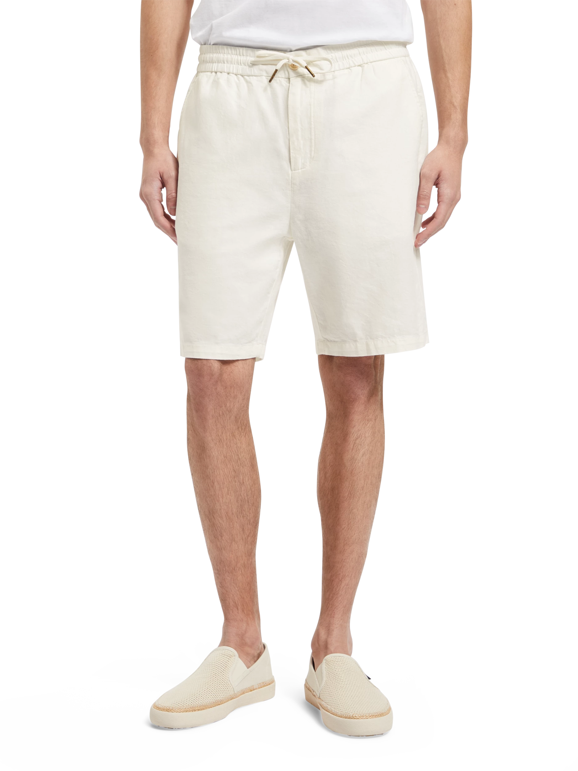 Fave- Cotton/Linen Twill Bermuda - Shell