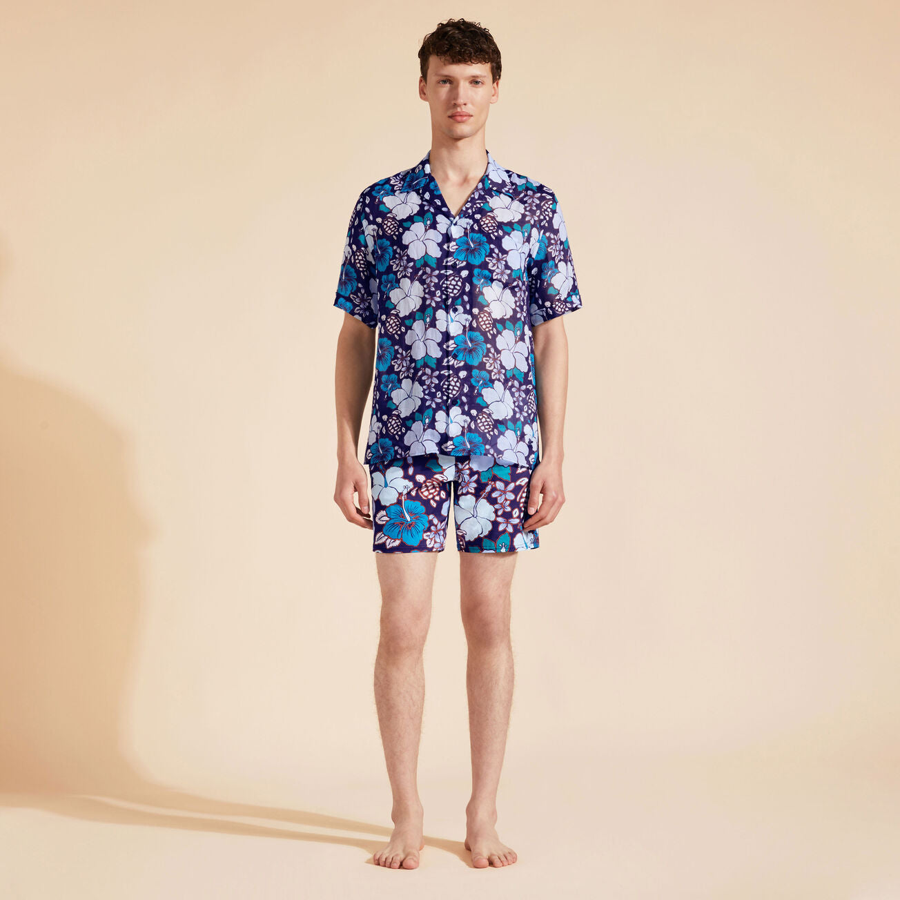 Men Bowling Linen Shirt Tropical