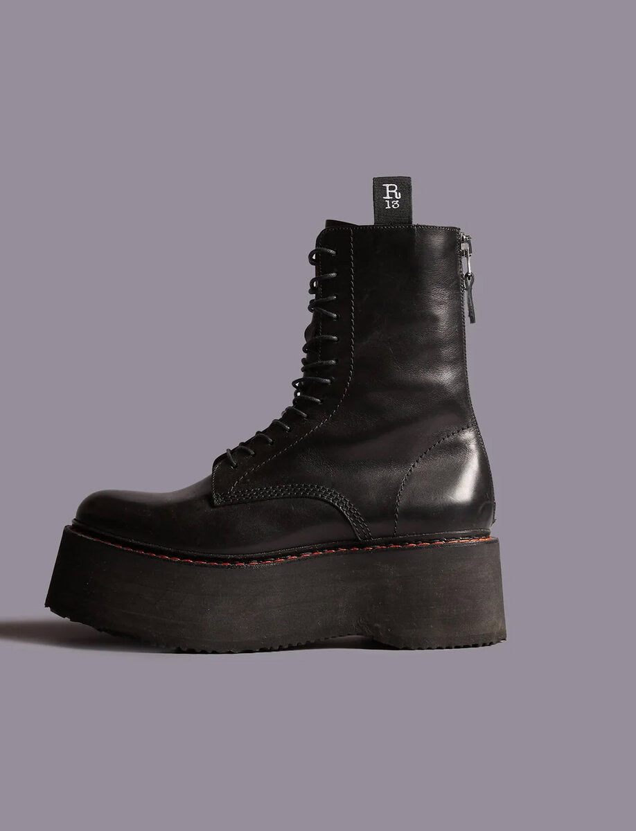 DOUBLE STACK LEATHER BOOTS