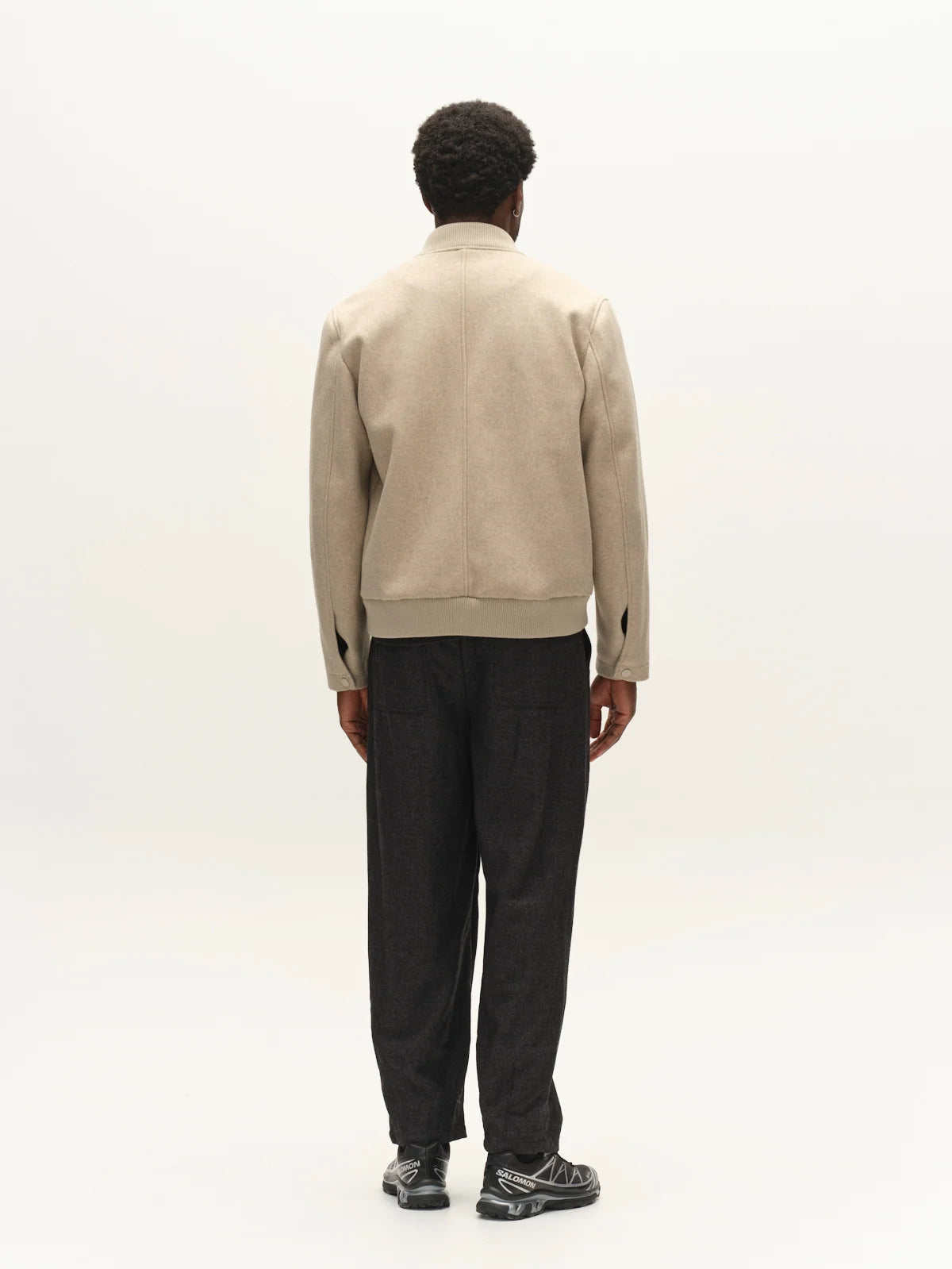 GABmatheo Plain Bomber Jacket
