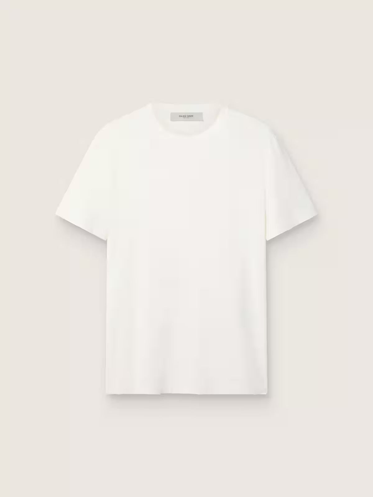 Men's white T-shirt with distressed treatment