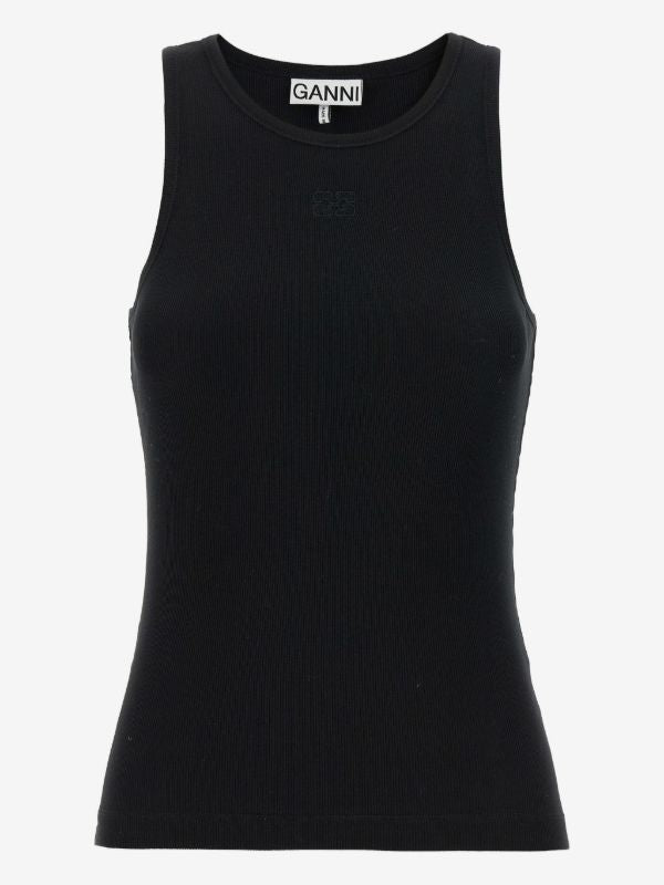 GANNI
embroidered-logo top