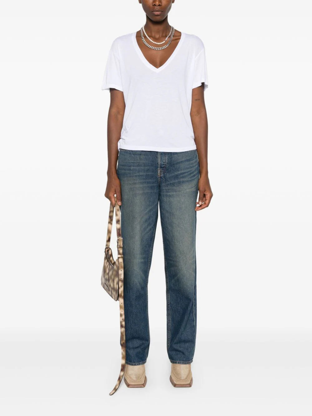 Mykonos V Neck - White