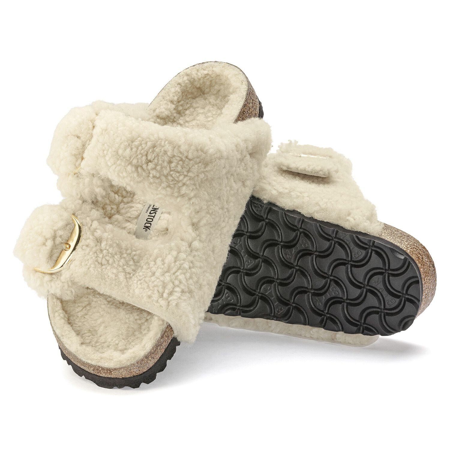 Arizona Big Buckle Shearling Teddy Eggshell