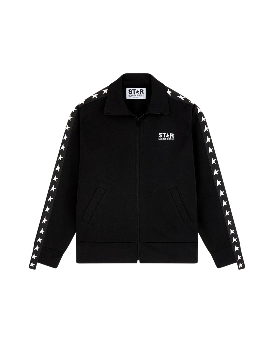 Women’S Black Zipped Sweatshirt With White Stars