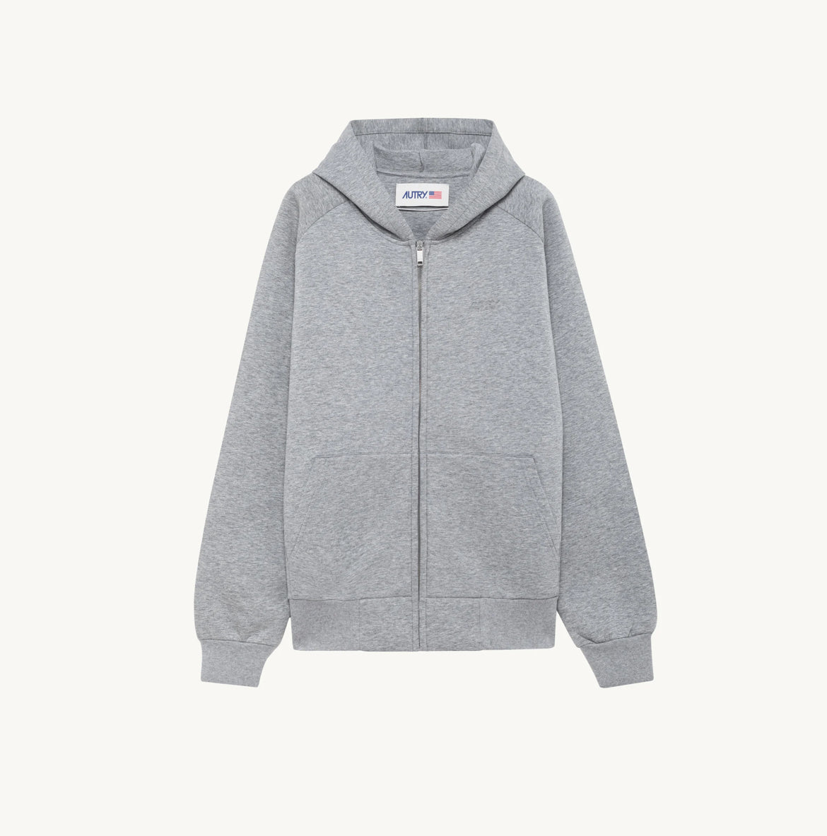 Autry Unisex Hoodie In Gray Mélange Neoprene