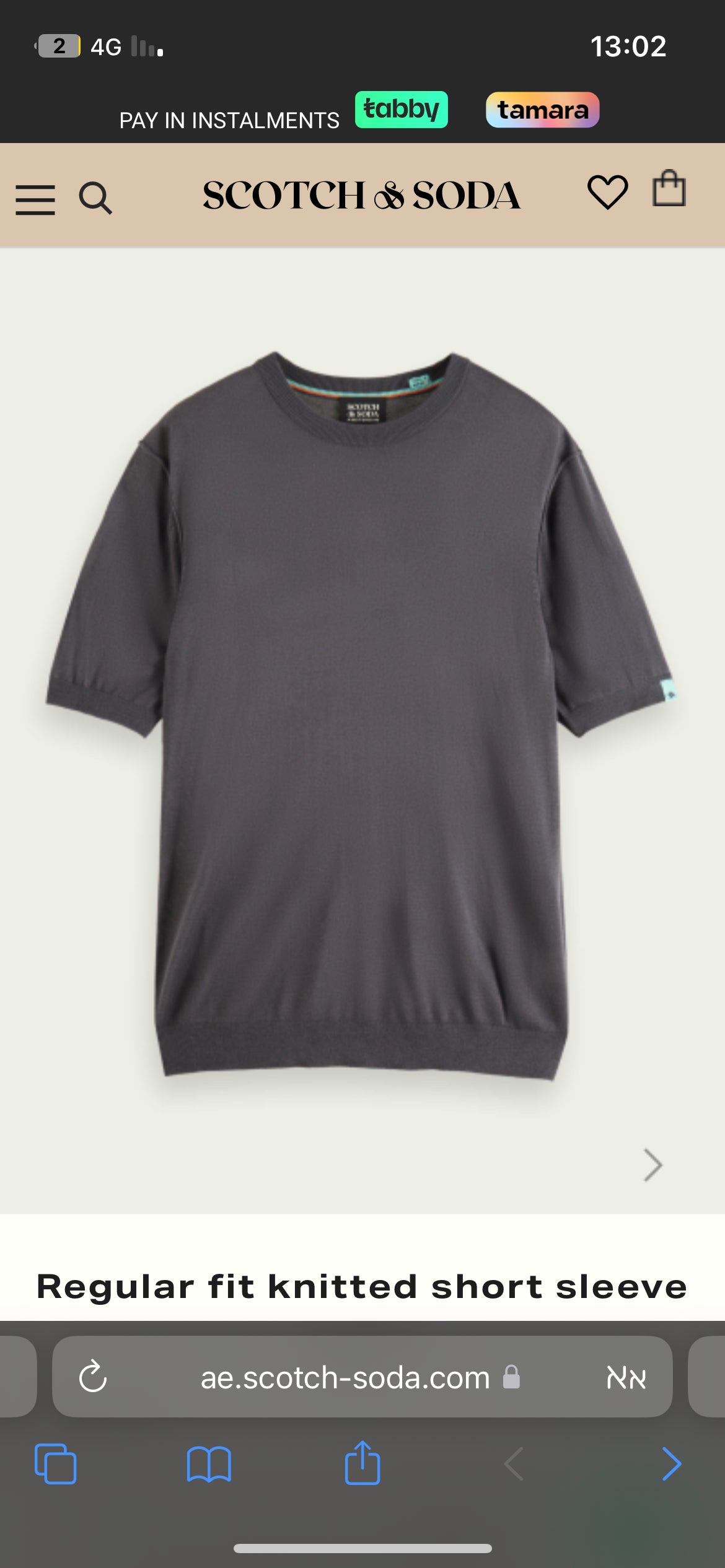Regular Fit Knitted Short Sleeve Pull - Grey