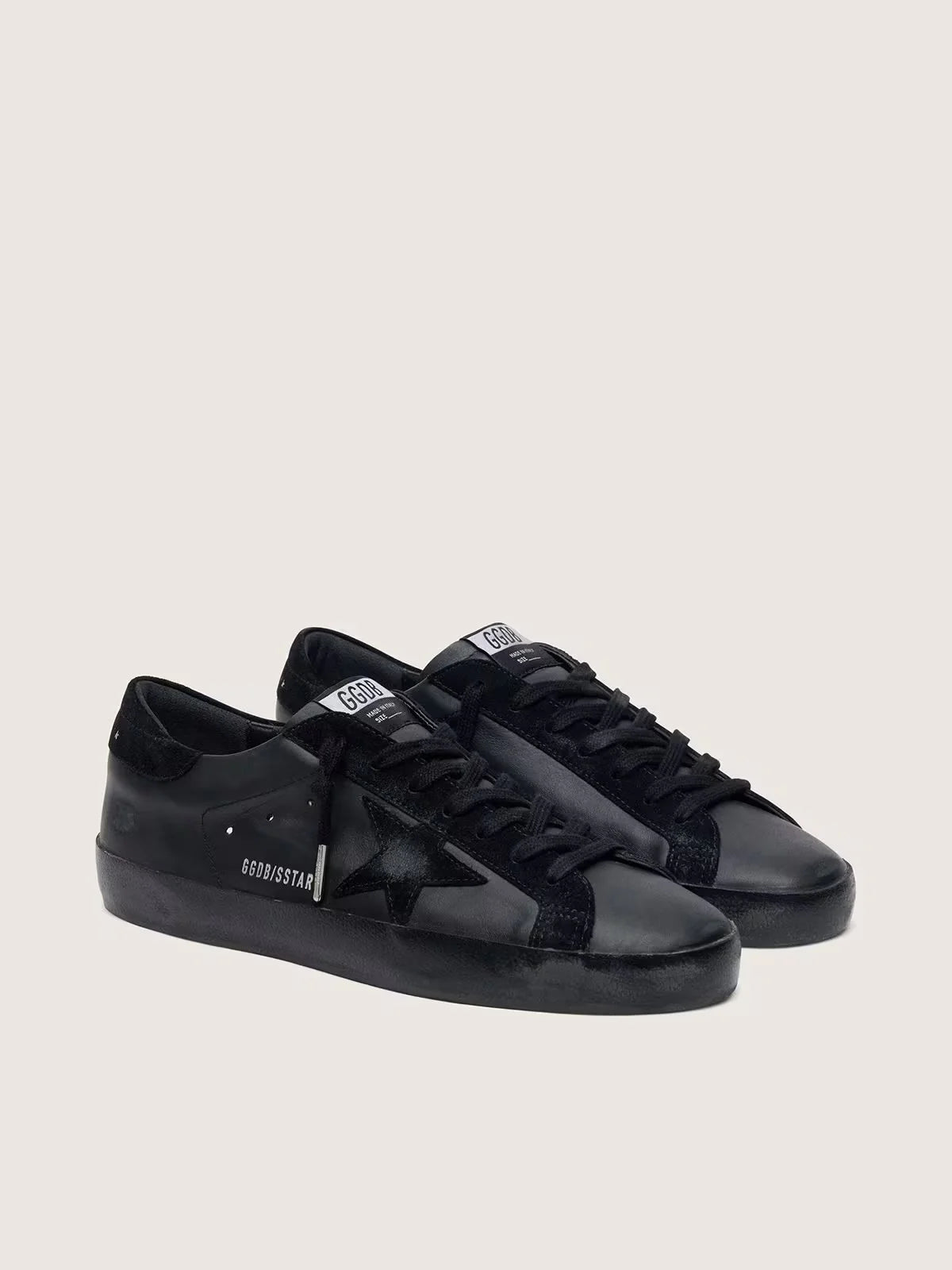 golden goose black nappa suede super star sneakers