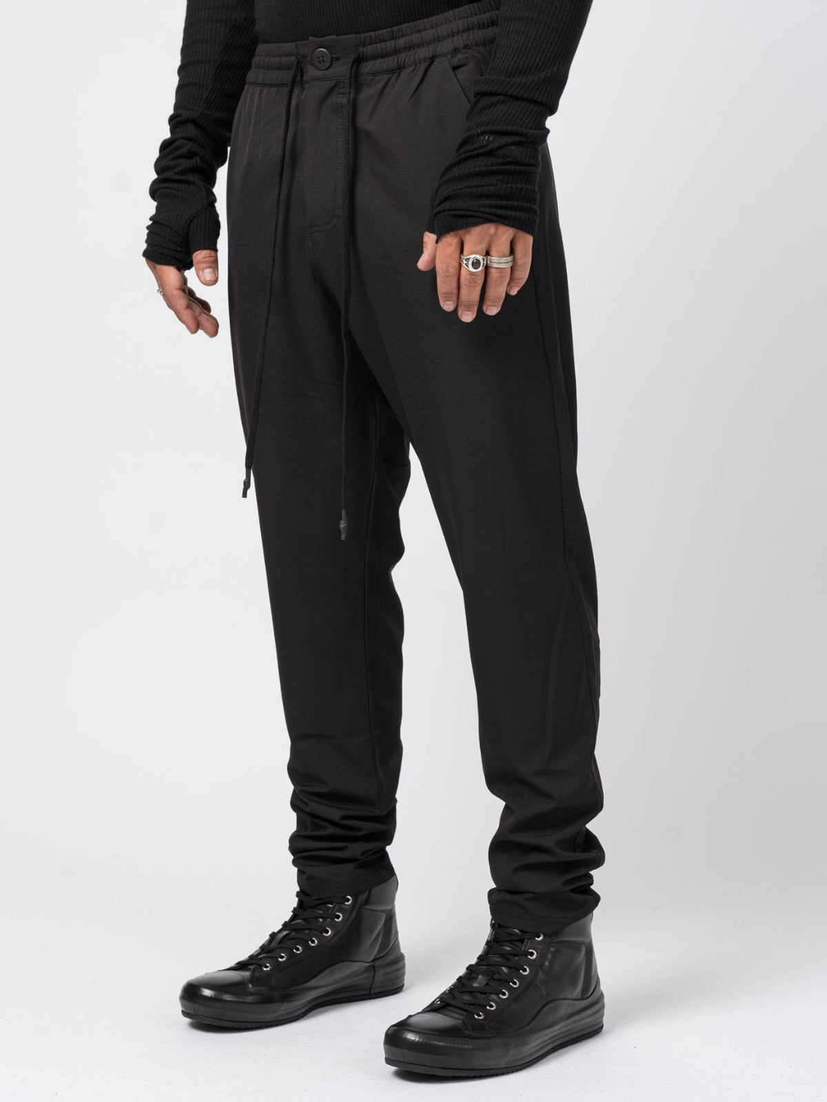 Black Nylon Jogger