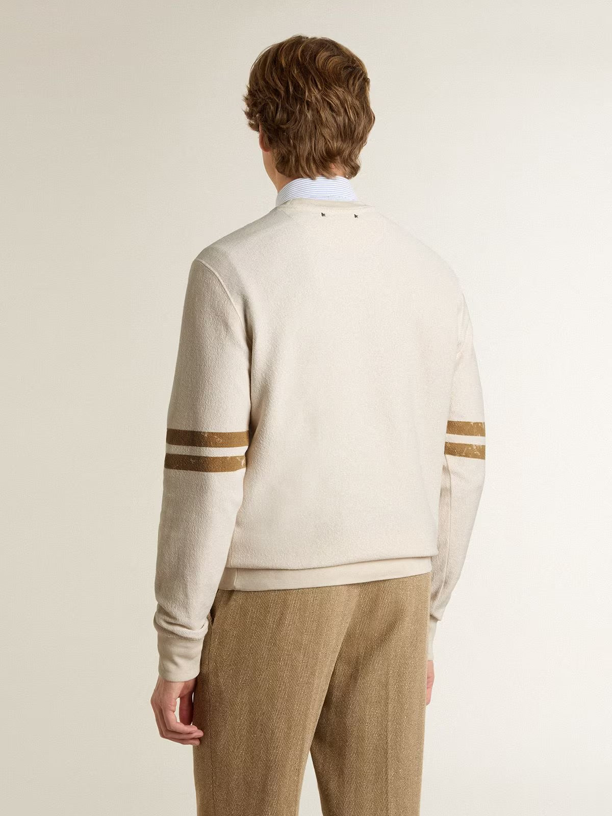 Men's white cotton sweatshirt with front print