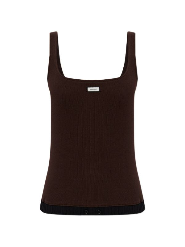 ENTIRE STUDIOS
ribbed-knit logo-patch top