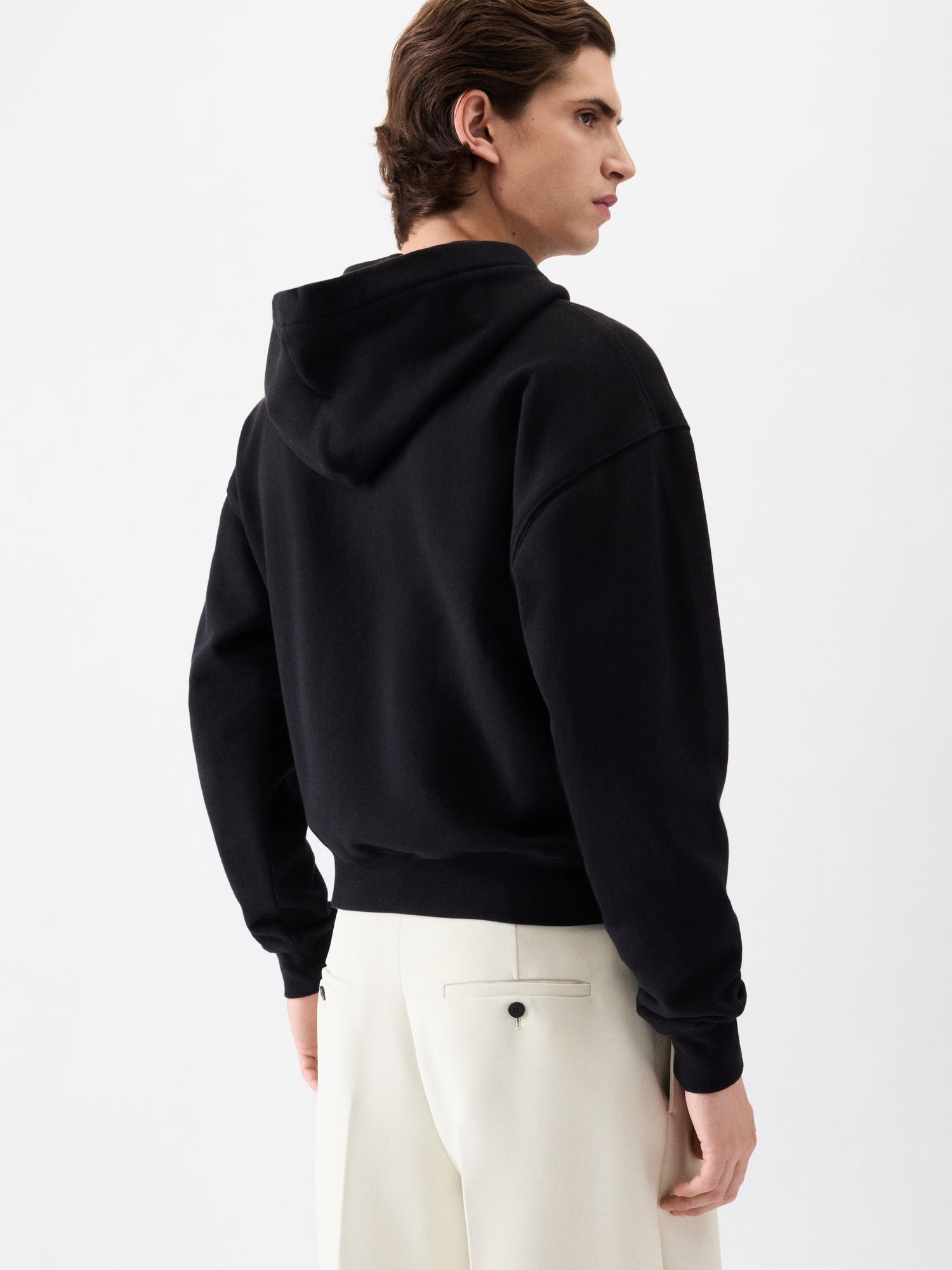 Le hoodie zip gros - black