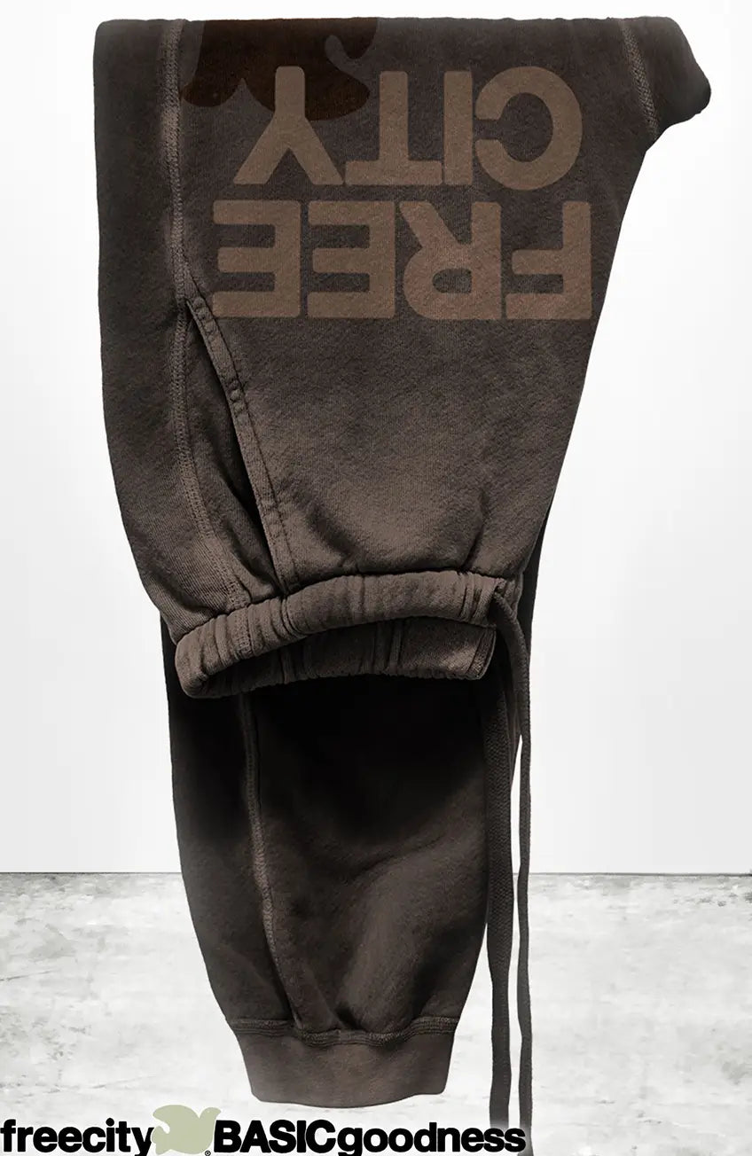 FREECITY SUNFADES pocket sweatpant - chocolate rabbit powder