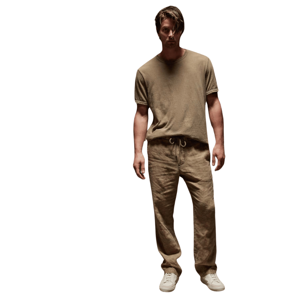 Relaxed Fit Linen Pant - Cashew Pigment