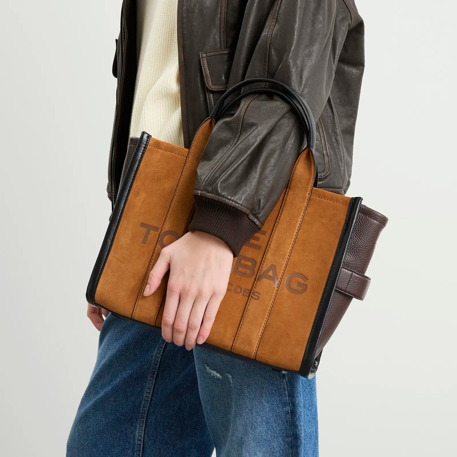 MARC JACOBS THE MEDIUM TOTE SUEDE