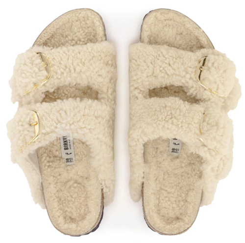 Arizona Big Buckle Shearling Teddy Eggshell