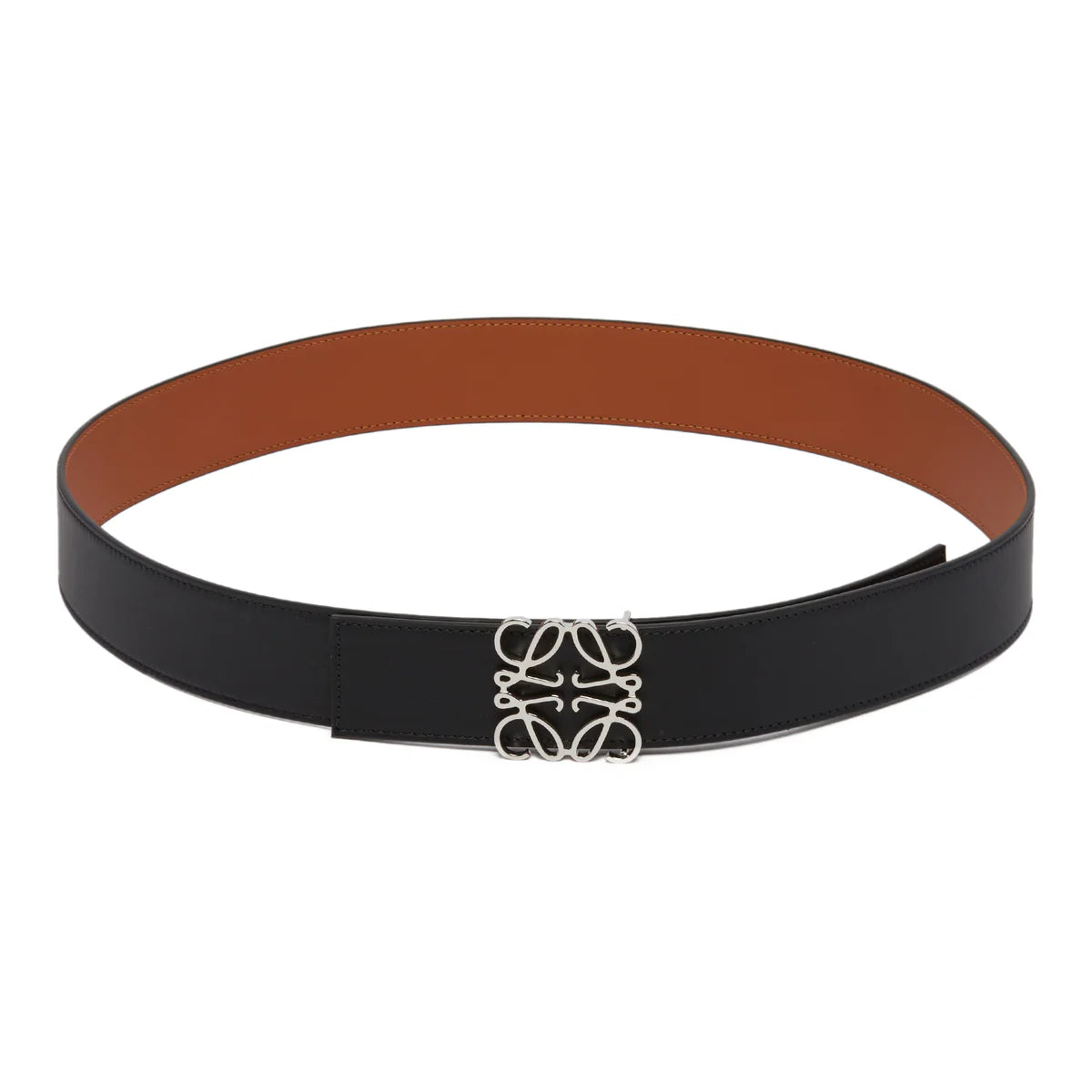 Anagram Smooth Leather Logo Belt