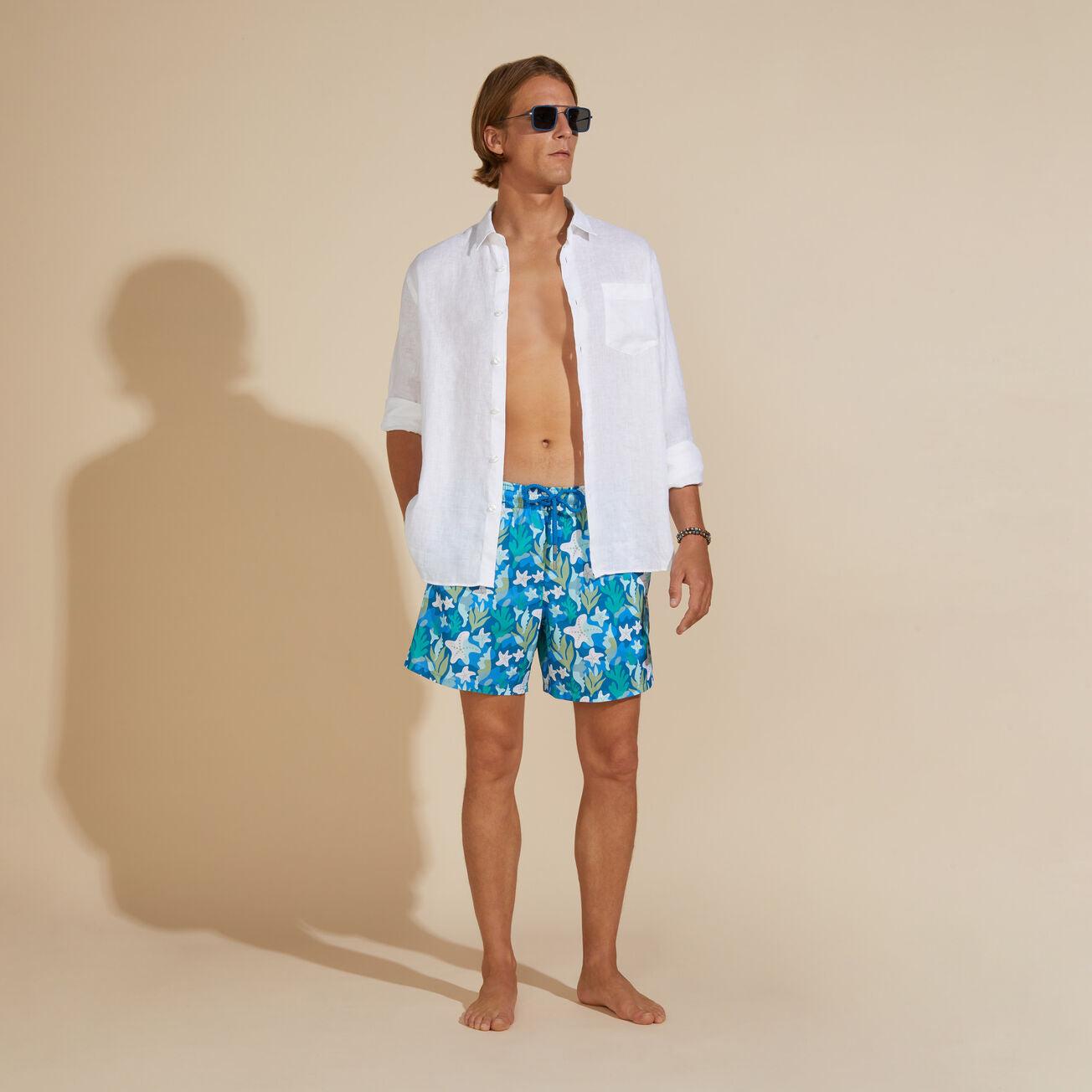 Men linen shirt solid
