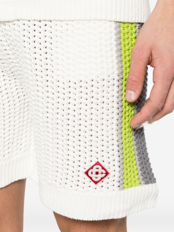Casablanca striped crochet shorts
