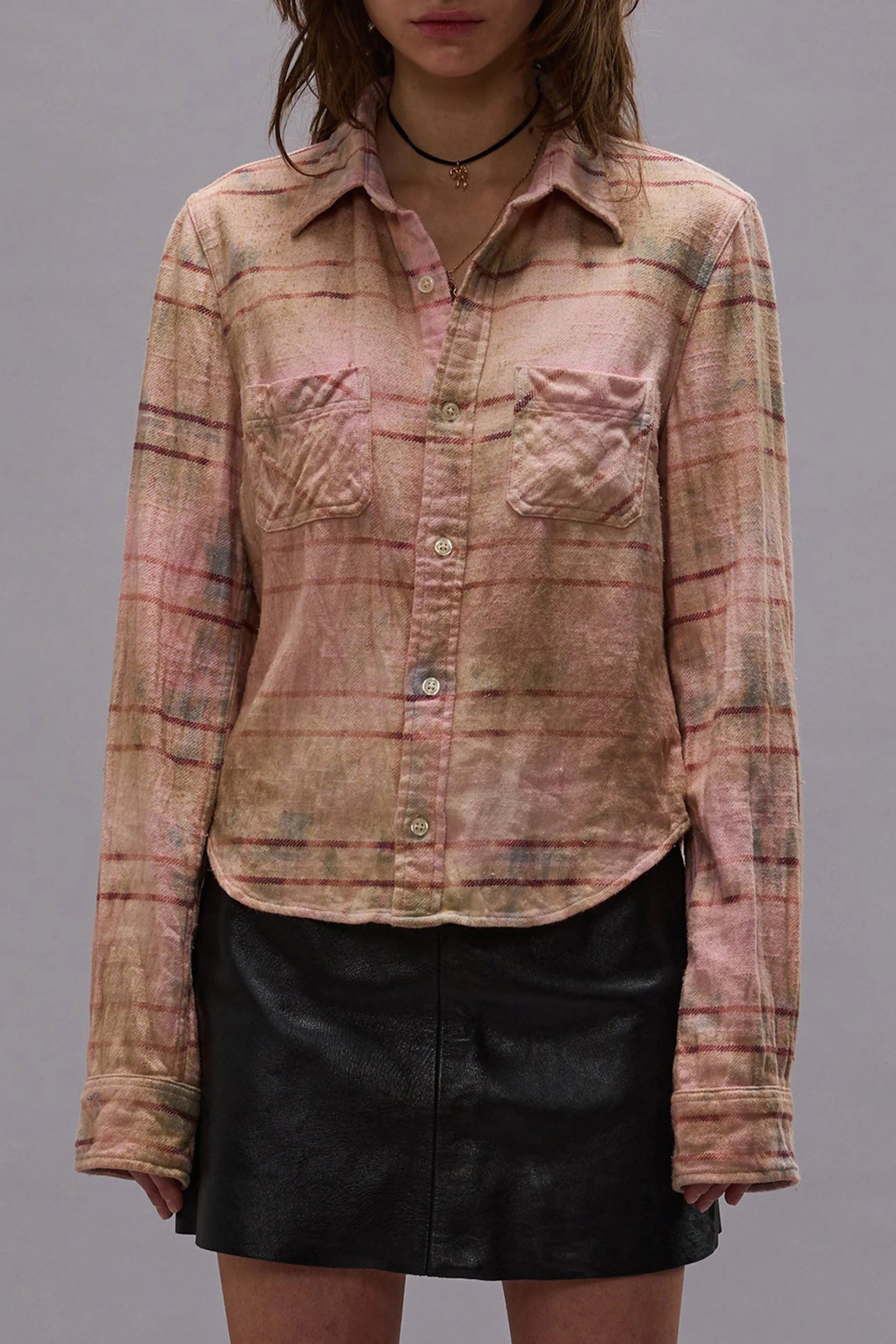 Pink over dyed plaid