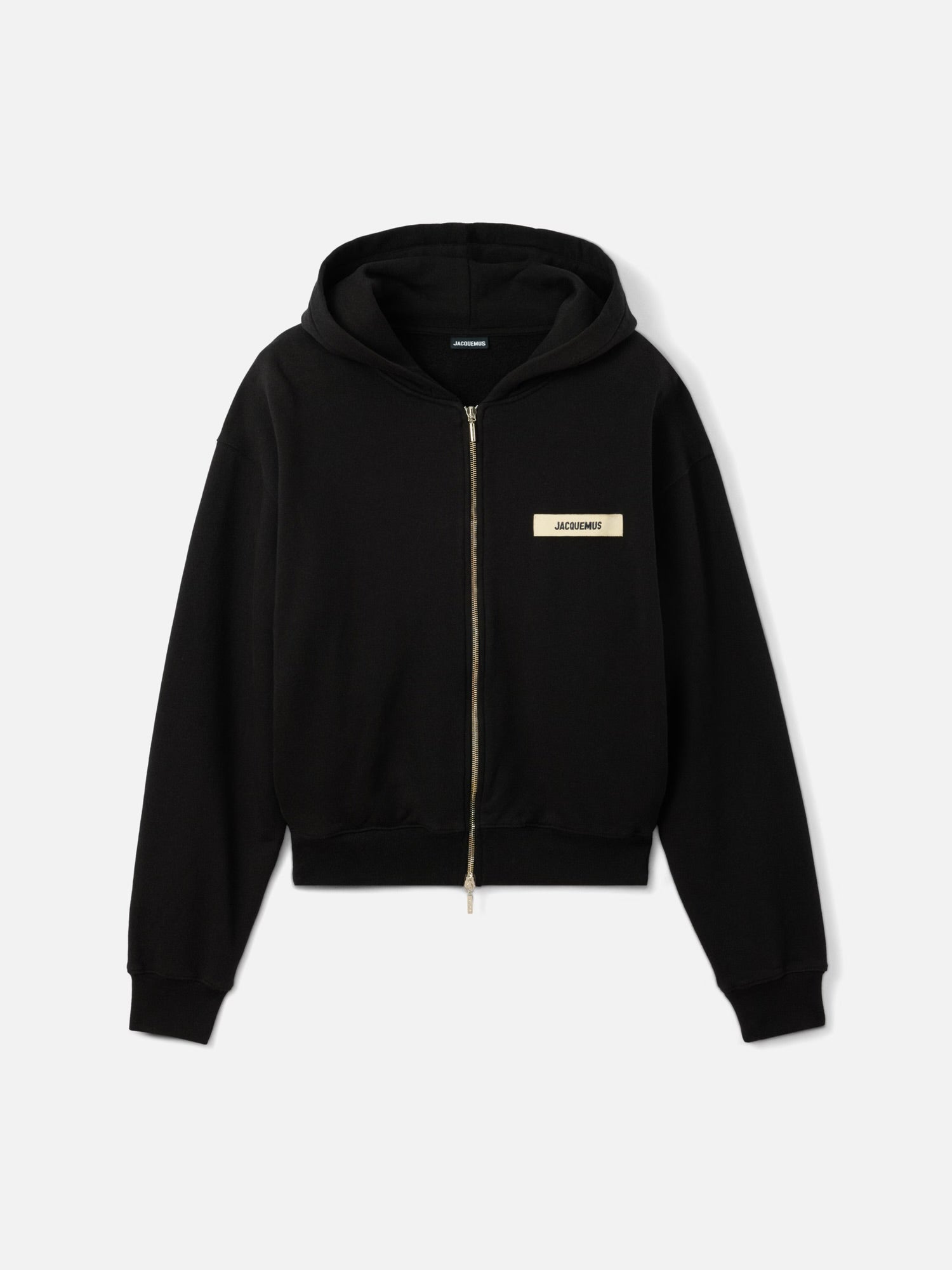 Le hoodie zip gros - black