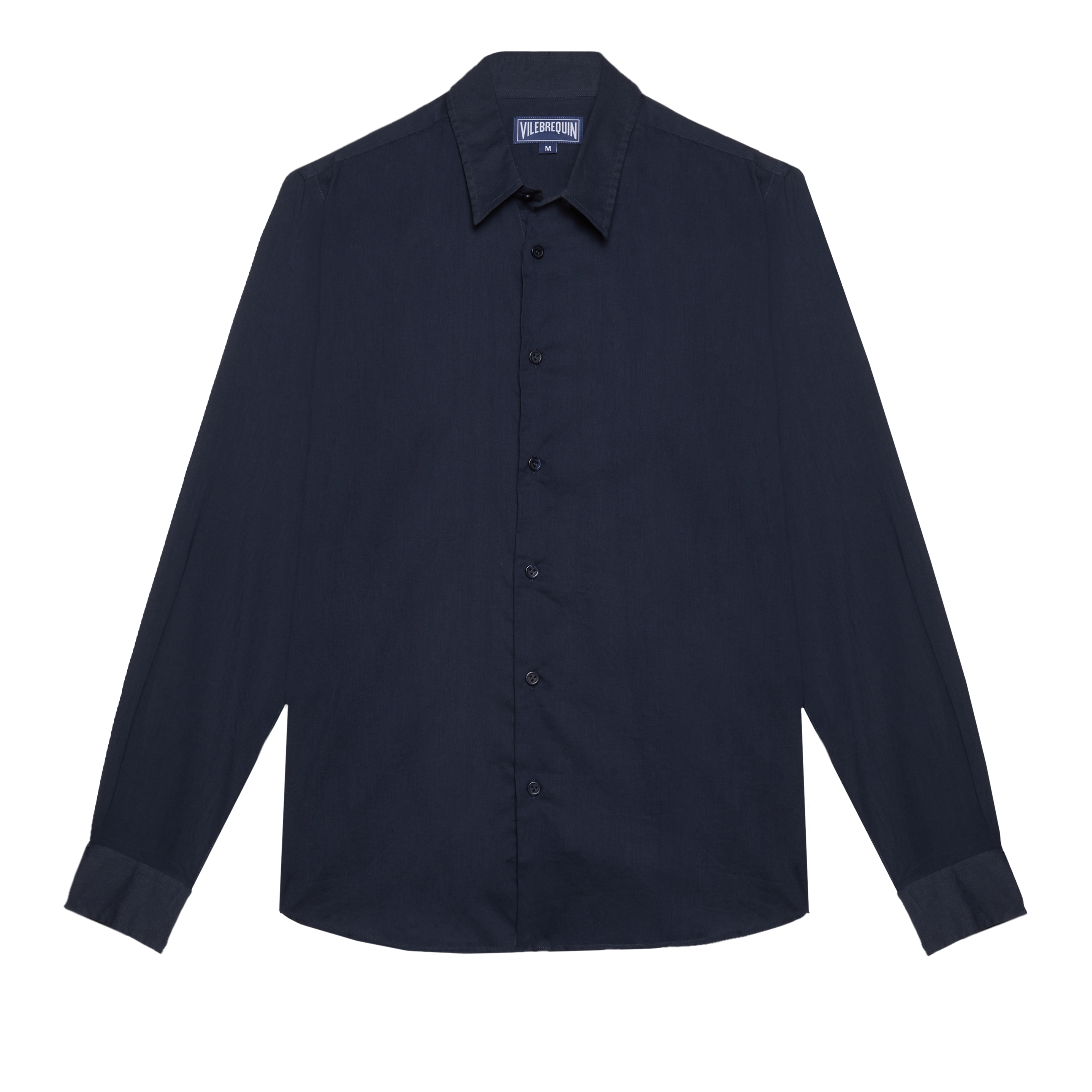 Unisex Cotton Voile Lightweight Shirt Solid Navy