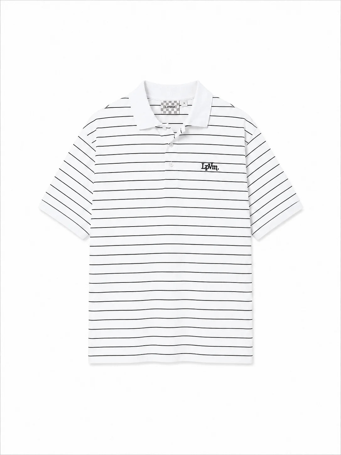LAPIVIMA T-SHIRT POLO - WHITE WITH BLACK STRIPES