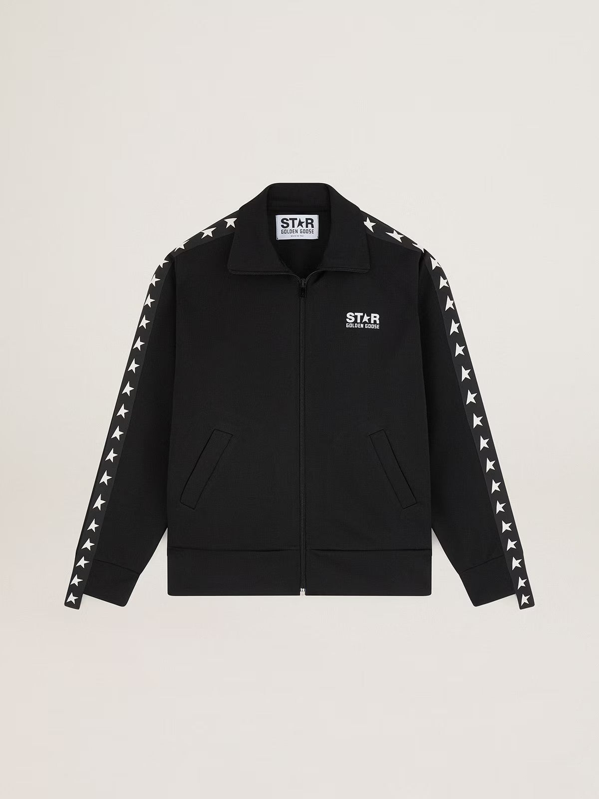 Women’S Black Zipped Sweatshirt With White Stars
