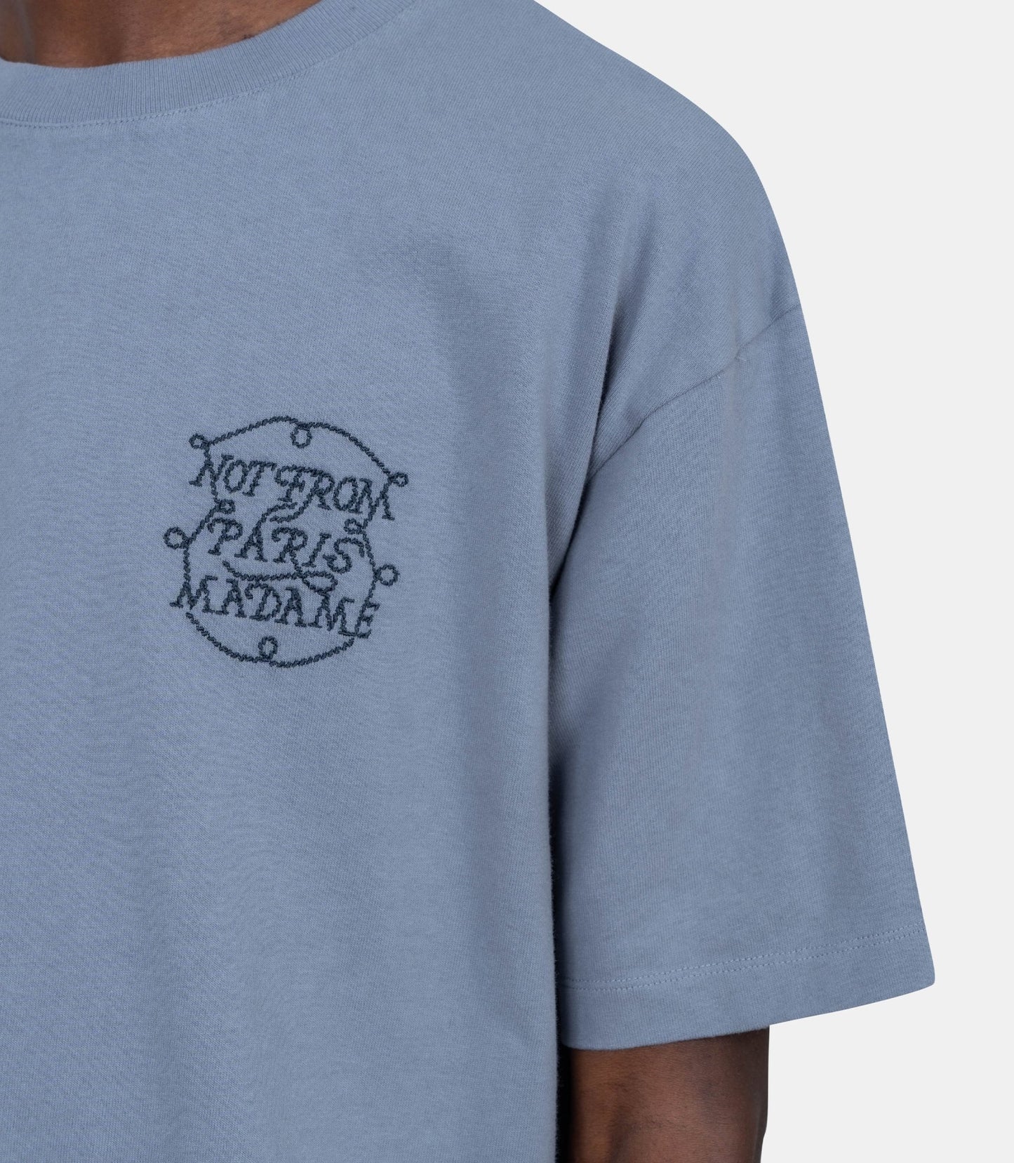 Slogan tresses t shirt - SLATE BLUE