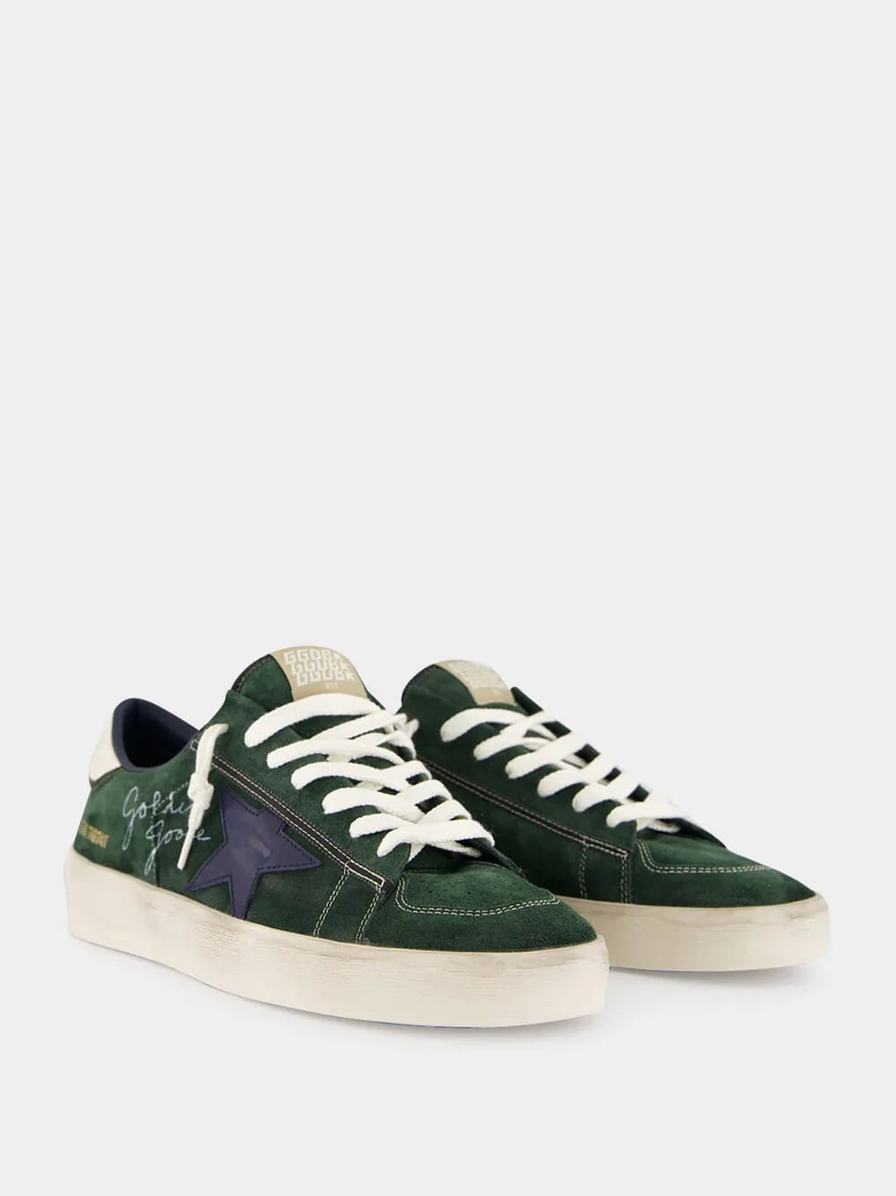 Golden Goose Green and Blue Stardan Sneaker
