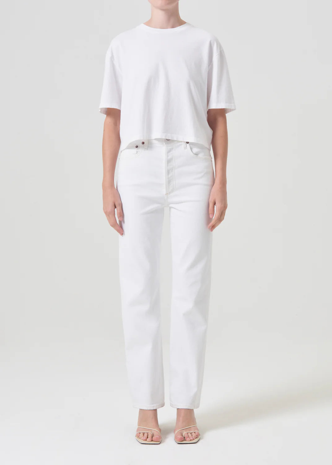 90'S Pinch Waist High Rise Straight In Marshmellow