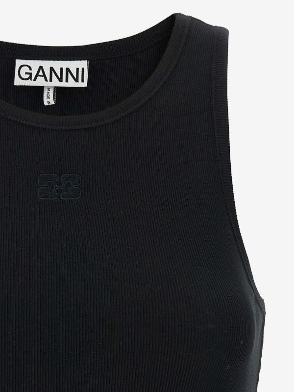 GANNI
embroidered-logo top