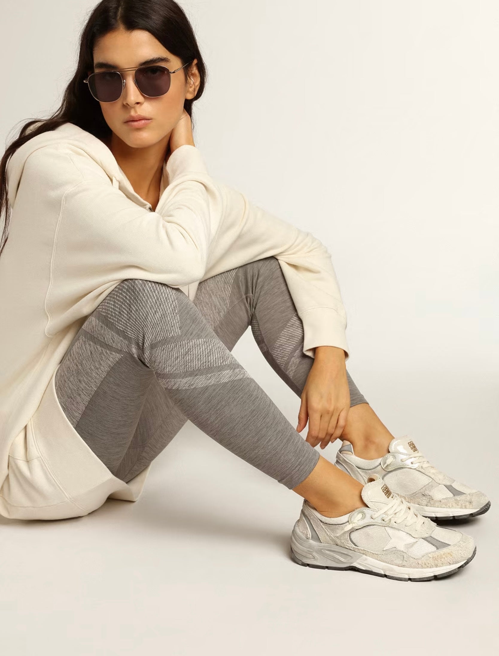 Women'S Running Dad-Star In White Mesh And Suede
