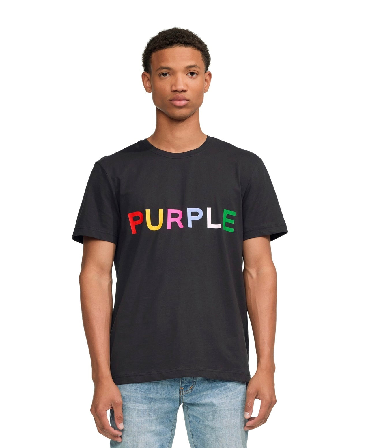 Clean Jersey Logo Print Tee - Black