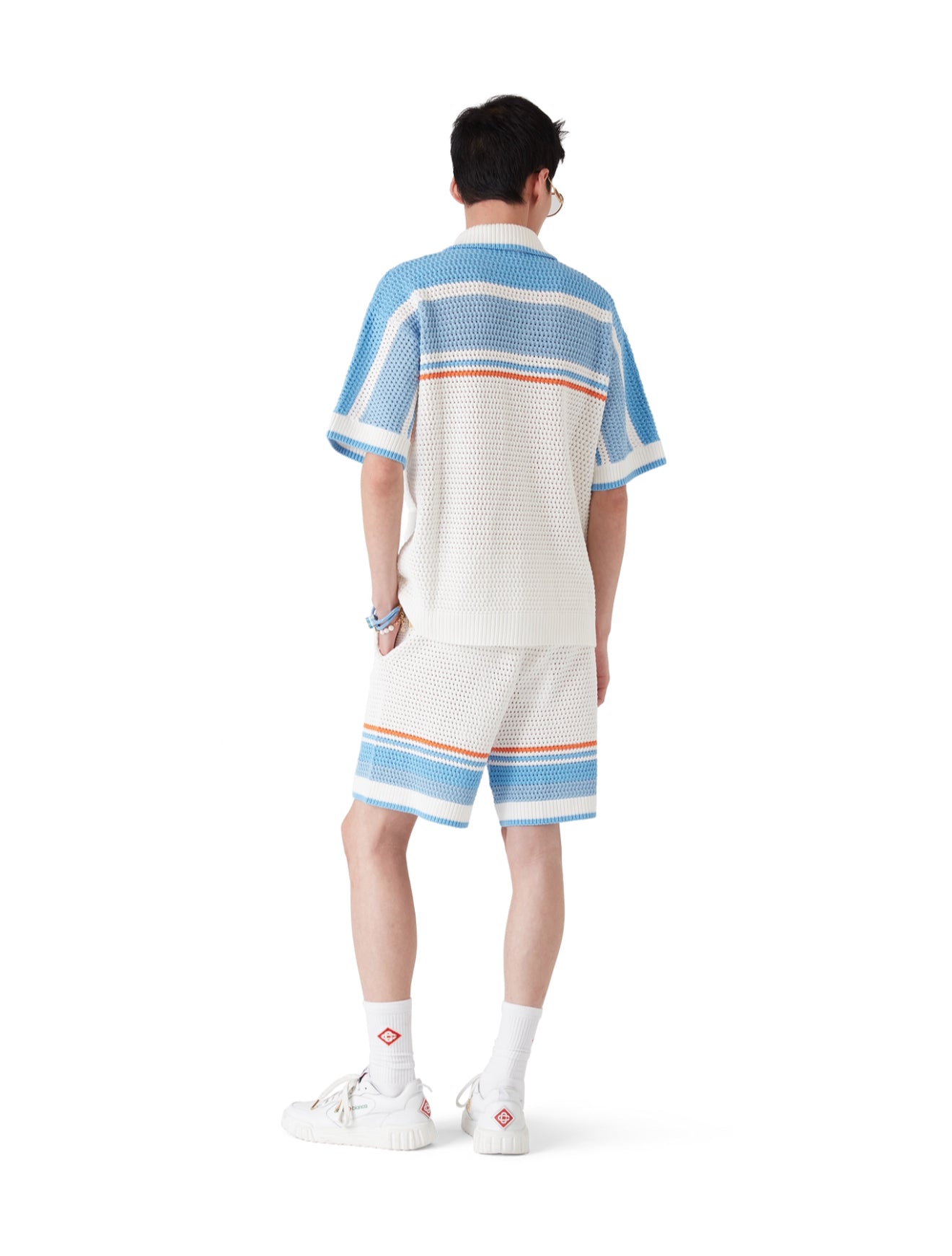 Cotton crochet short sleeve shirt