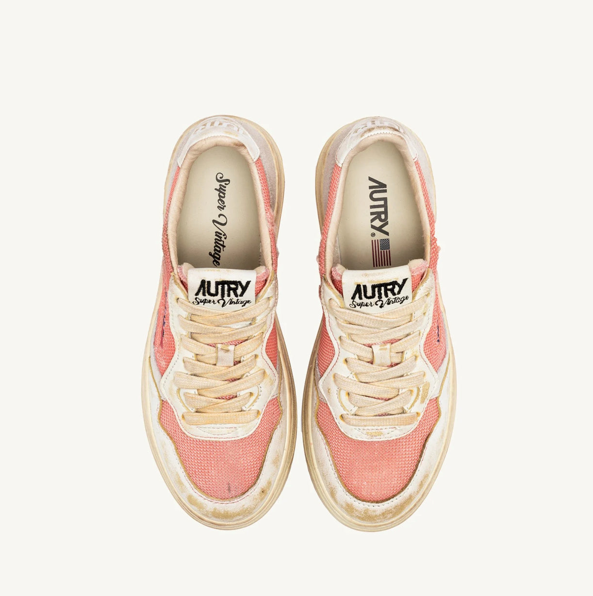 Medalist low Super Vintage SNEAKERS In Red And White Leather And Mesh