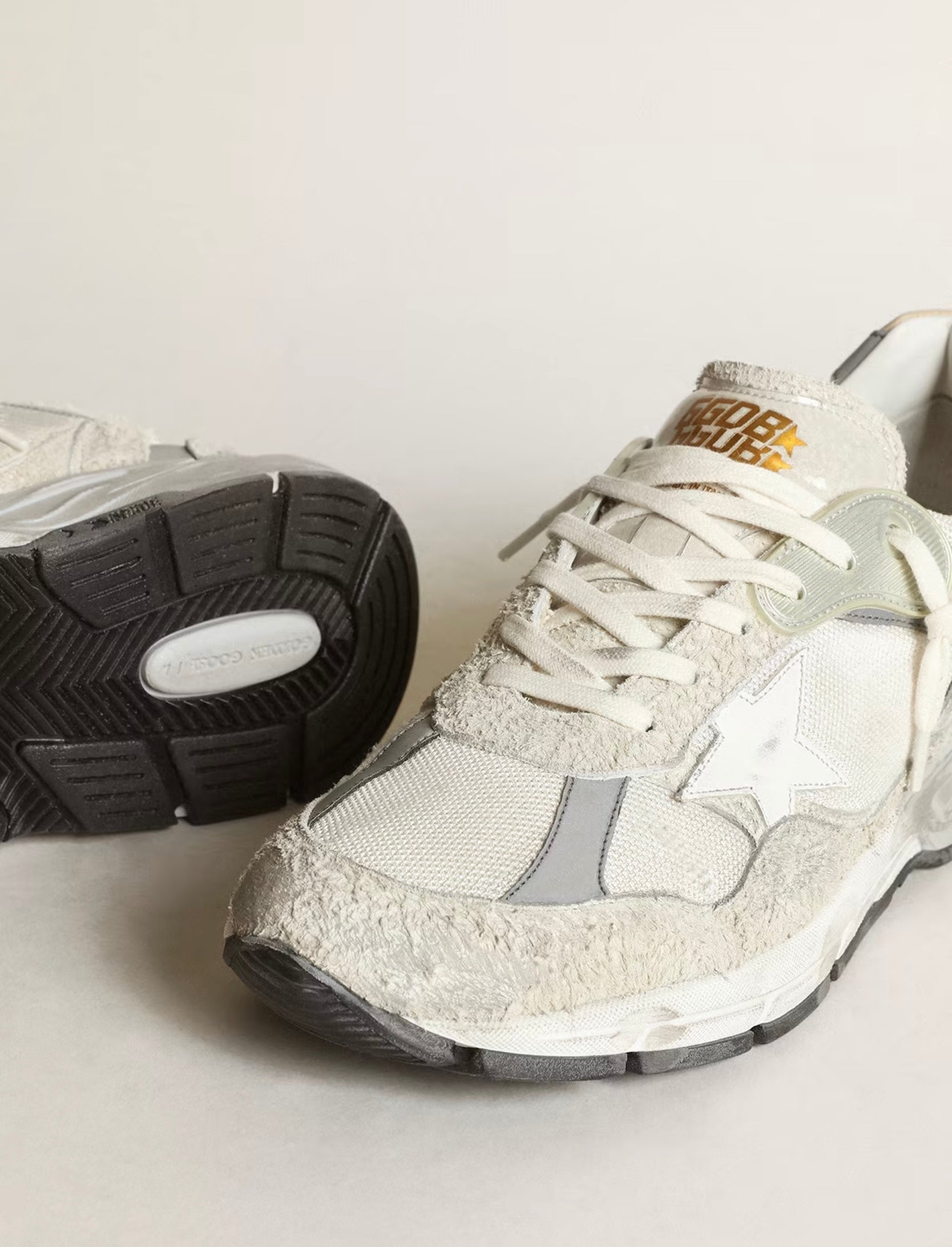 Women'S Running Dad-Star In White Mesh And Suede