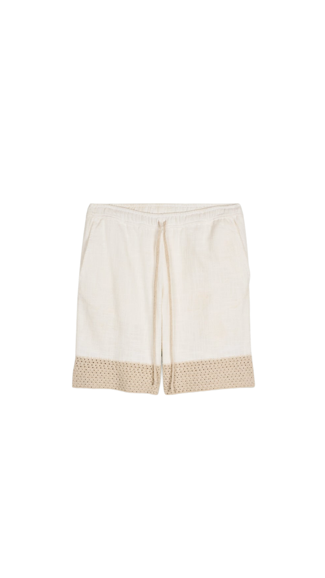 Linen short with mesh insert