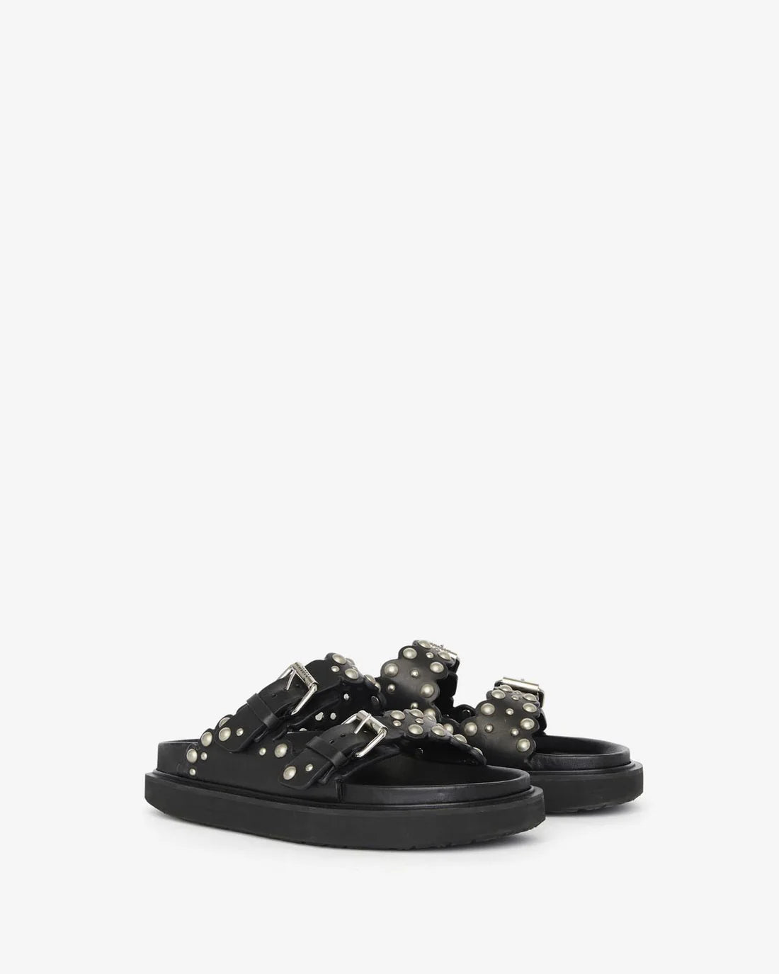 Lennya Flat Sandals In Studded Leather