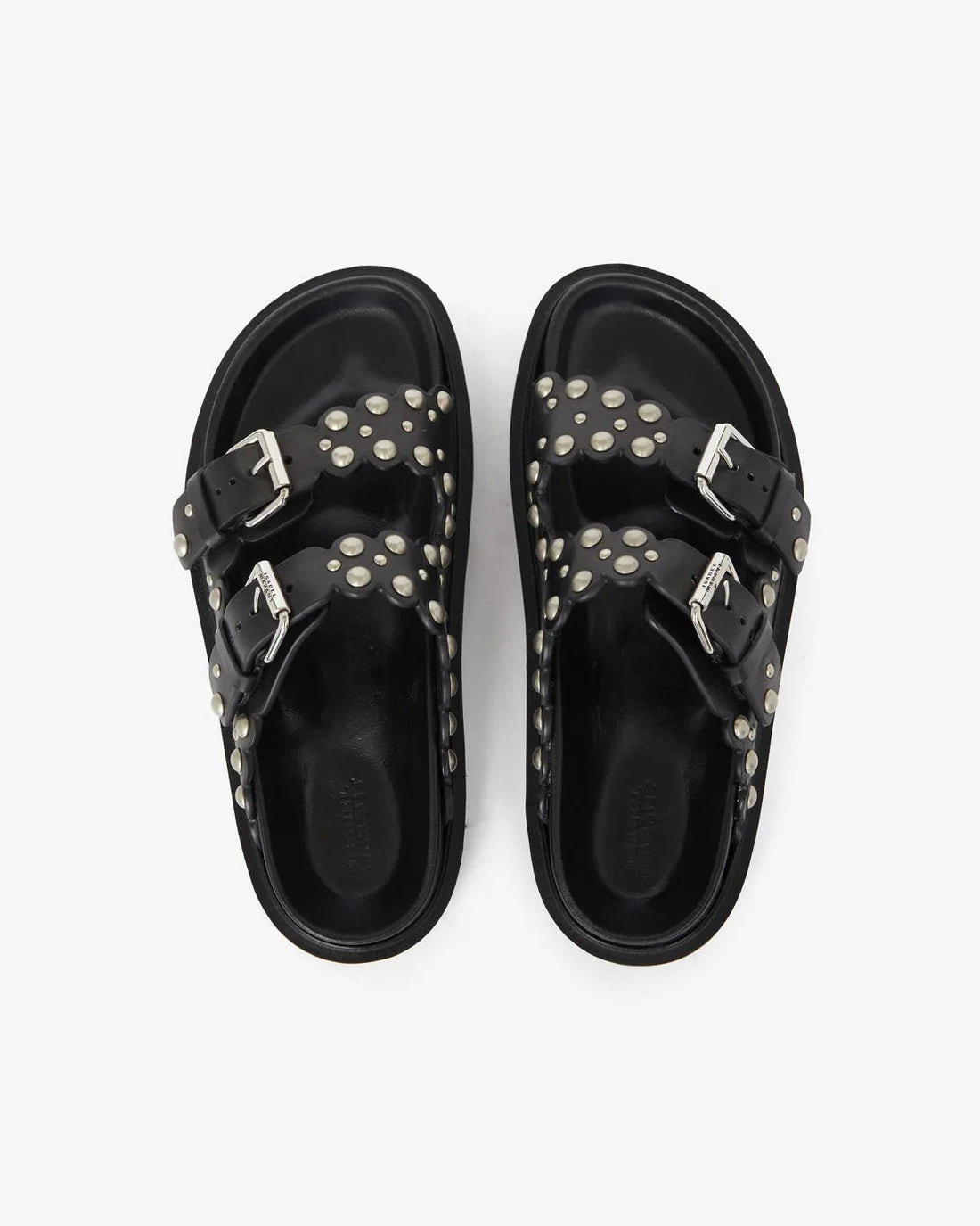 Lennya Flat Sandals In Studded Leather
