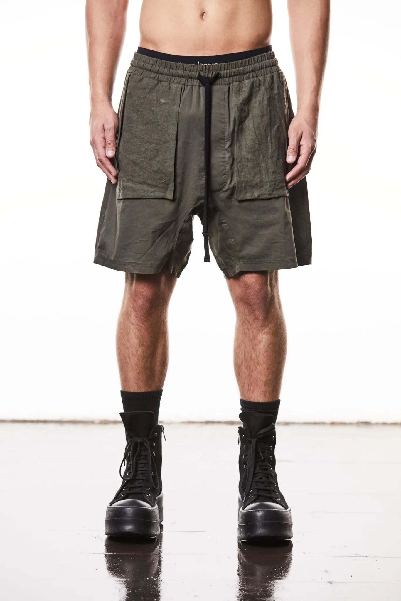 Olive night shorts - mst484